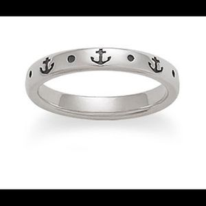 Retired James Avery sterling silver stackable anchor ring